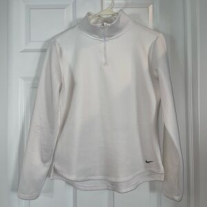 Nike Thermafit Women’s Quarter Zip Pullover Off White Size S Athletic Running